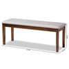 Baxton Studio Teresa Transitional Grey Upholstered and Walnut Wood Dining Bench 170-10917